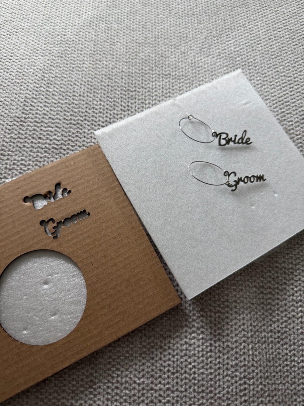 Bride & Groom Silver Script Wine Charms